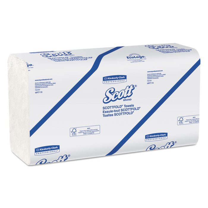 Pro Scottfold Towels, 9 2/5 x 12 2/5, White, 175 Towels/Pack, 25 Packs/Carton