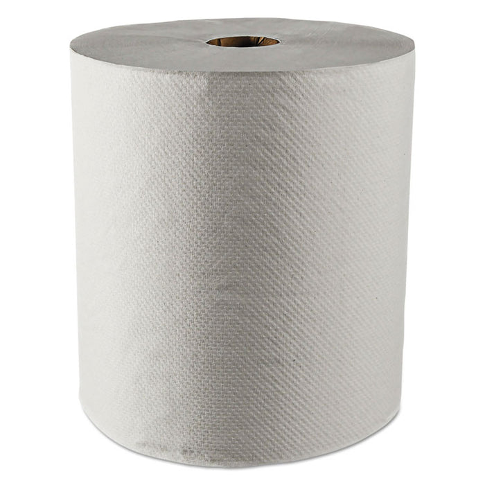 Essential 100% Recycled Fiber Hard Roll Towel, 1.5" Core,White,8" x 800ft, 12/CT