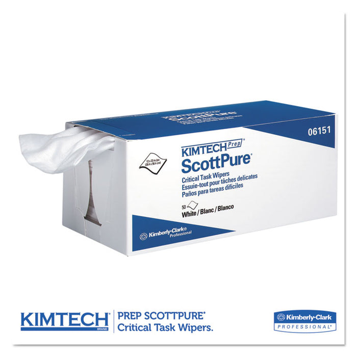 SCOTTPURE Critical Task Wipers, 12 x 23, White, 50/Box, 8 Boxes/Carton