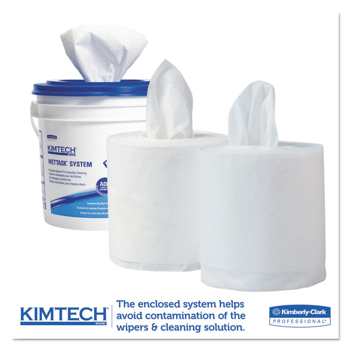 Critical Clean Wipers for Bleach, Disinfectants, Sanitizers WetTask Customizable Wet Wiping System,90/Roll, 6 Rolls/Bucket/CT