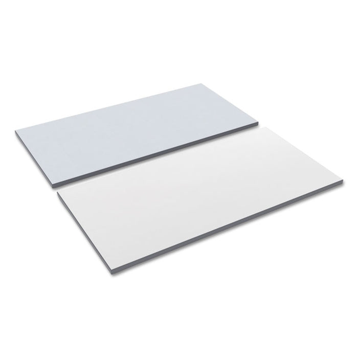 Reversible Laminate Table Top, Rectangular, 47 5/8w x 23 5/8d, White/Gray