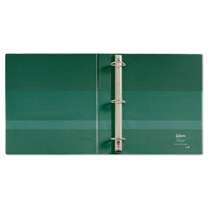 Heavy-Duty Non-View Binder with DuraHinge and One Touch EZD Rings, 3 Rings, 1" Capacity, 11 x 8.5, Green