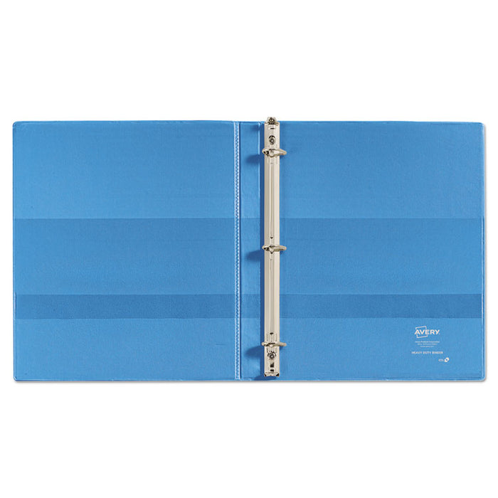 Heavy-Duty Non Stick View Binder with DuraHinge and Slant Rings, 3 Rings, 0.5" Capacity, 11 x 8.5, Light Blue