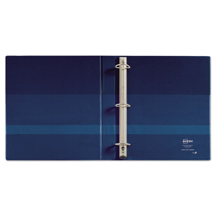 Heavy-Duty View Binder with DuraHinge and One Touch EZD Rings, 3 Rings, 1" Capacity, 11 x 8.5, Navy Blue