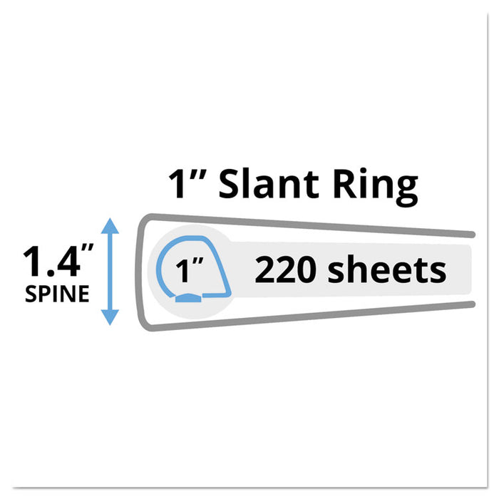Durable View Binder with DuraHinge and Slant Rings, 3 Rings, 1" Capacity, 11 x 8.5, Black