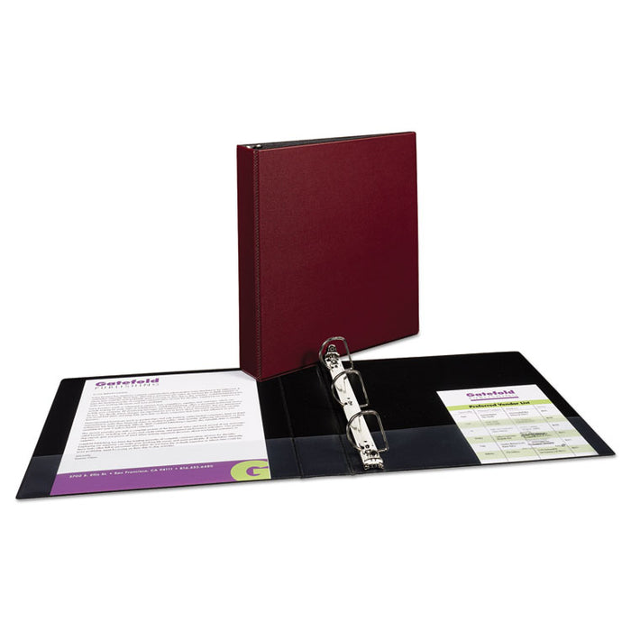 Durable Non-View Binder with DuraHinge and Slant Rings, 3 Rings, 1.5" Capacity, 11 x 8.5, Burgundy