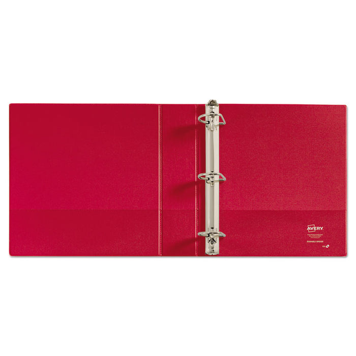 Durable Non-View Binder with DuraHinge and Slant Rings, 3 Rings, 2" Capacity, 11 x 8.5, Red