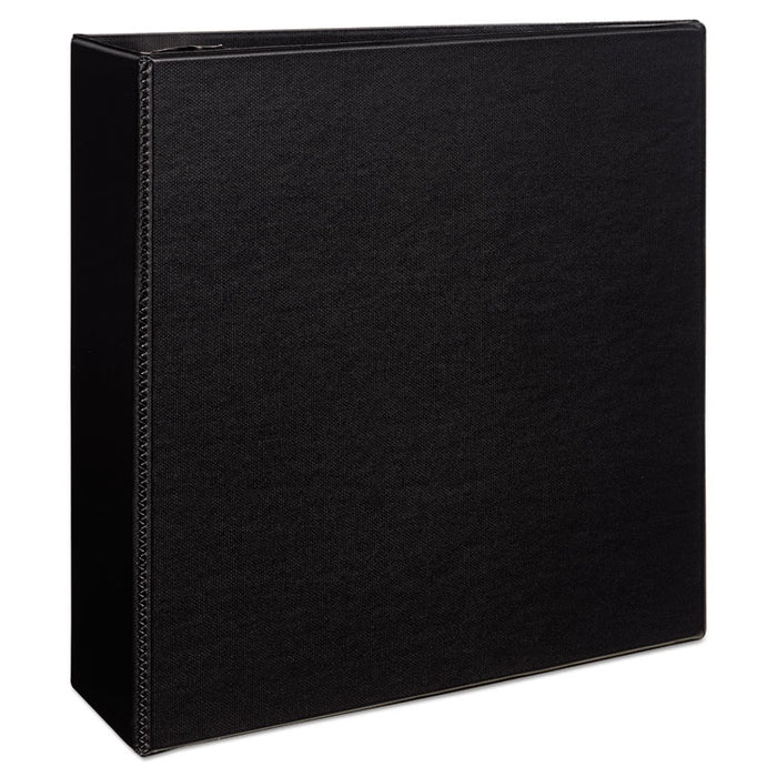 Durable Non-View Binder with DuraHinge and EZD Rings, 3 Rings, 4" Capacity, 11 x 8.5, Black