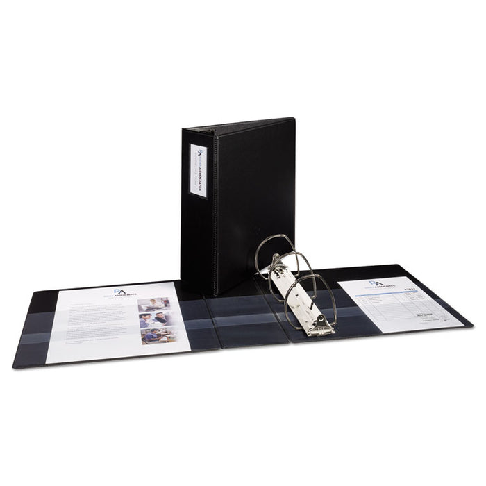 Durable Non-View Binder with DuraHinge and EZD Rings, 3 Rings, 4" Capacity, 11 x 8.5, Black