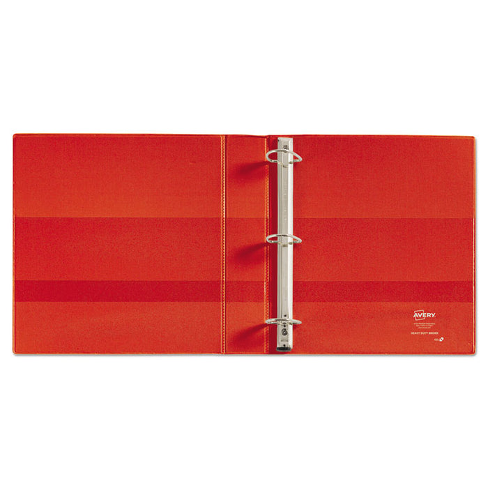 Heavy-Duty View Binder with DuraHinge and One Touch EZD Rings, 3 Rings, 1.5" Capacity, 11 x 8.5, Red