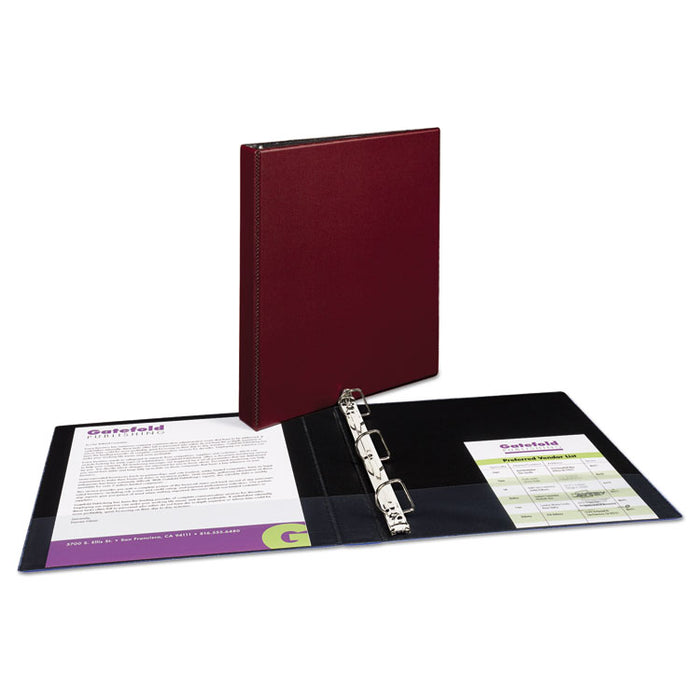 Durable Non-View Binder with DuraHinge and Slant Rings, 3 Rings, 1" Capacity, 11 x 8.5, Burgundy