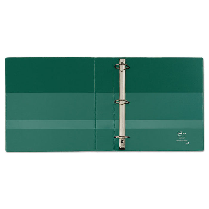 Heavy-Duty Non-View Binder with DuraHinge, Locking One Touch EZD Rings and Thumb Notch, 3 Rings, 5" Capacity, 11 x 8.5, Green