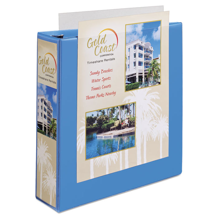 Heavy-Duty Non Stick View Binder with DuraHinge and Slant Rings, 3 Rings, 2" Capacity, 11 x 8.5, Light Blue, (5501)