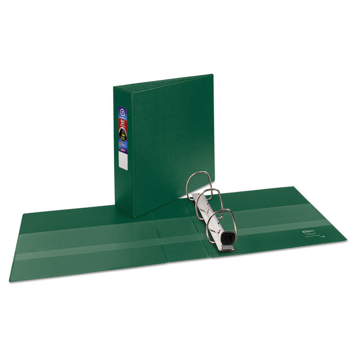 Heavy-Duty Non-View Binder with DuraHinge and Locking One Touch EZD Rings, 3 Rings, 3" Capacity, 11 x 8.5, Green