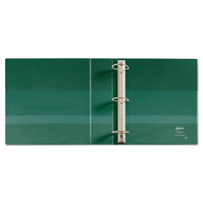 Heavy-Duty Non-View Binder with DuraHinge and One Touch EZD Rings, 3 Rings, 2" Capacity, 11 x 8.5, Green