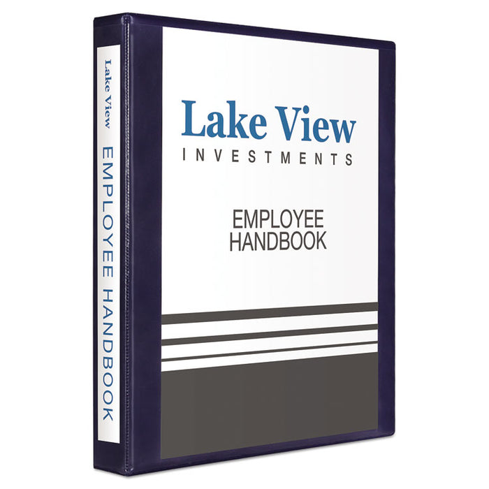 Heavy-Duty View Binder with DuraHinge and One Touch EZD Rings, 3 Rings, 1" Capacity, 11 x 8.5, Navy Blue