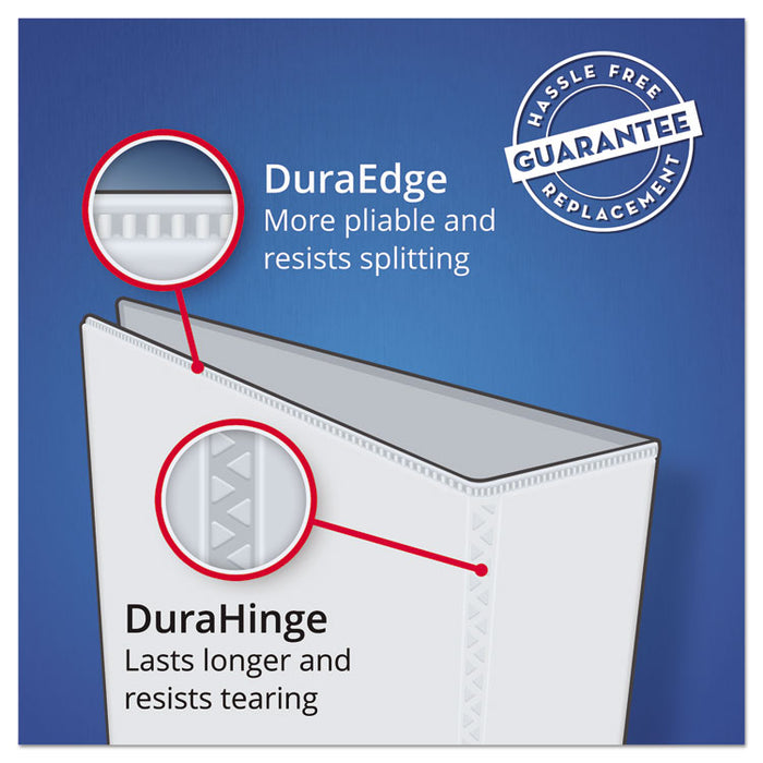 Durable View Binder with DuraHinge and Slant Rings, 3 Rings, 3" Capacity, 11 x 8.5, Black