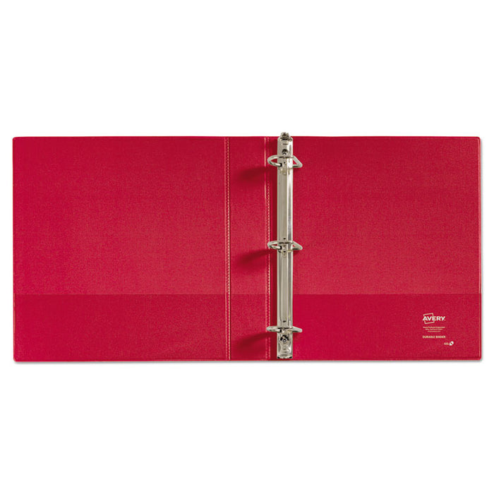 Durable Non-View Binder with DuraHinge and Slant Rings, 3 Rings, 1.5" Capacity, 11 x 8.5, Red