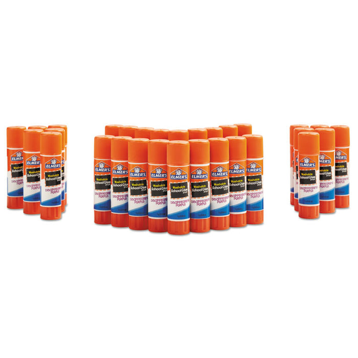 Washable School Glue Sticks, 0.24 oz, Applies Purple, Dries Clear, 30/Box