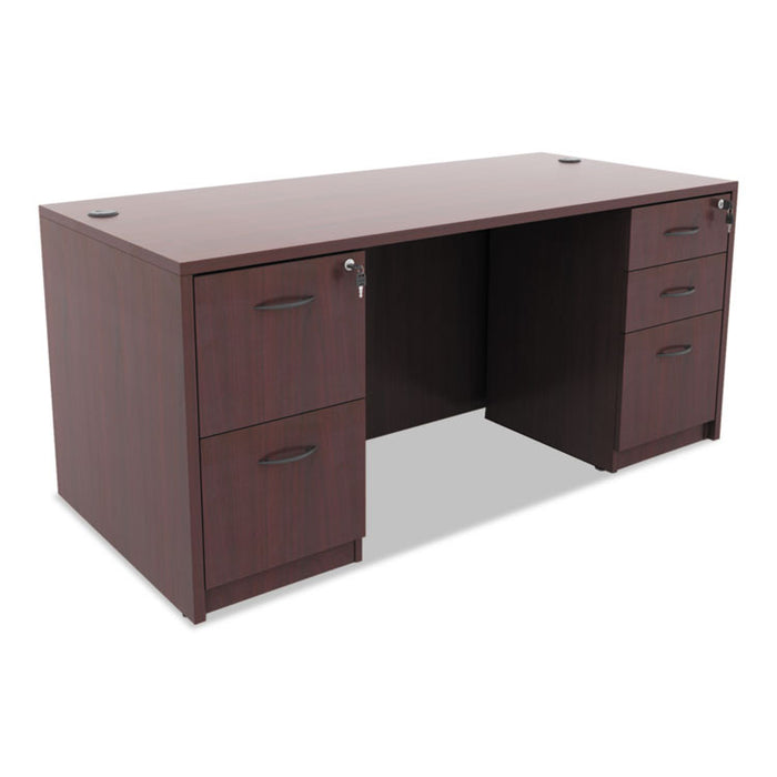 Alera Valencia Series Full Pedestal File, Left/Right, 2 Legal/Letter-Size File Drawers, Medium Cherry, 15.63" x 20.5" x 28.5"