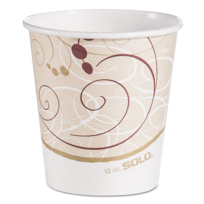 Paper Hot Cups in Symphony Design, 10 oz, Beige/White/Red, 1,000/Carton