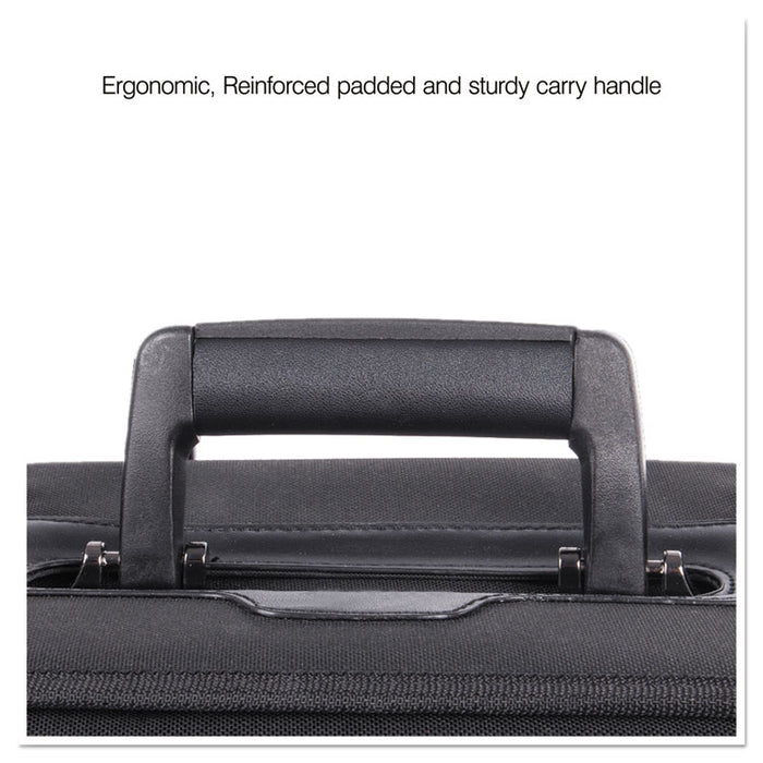 Catalog/Computer Case on Wheels, Nylon, 18 x 8 x 13, Black