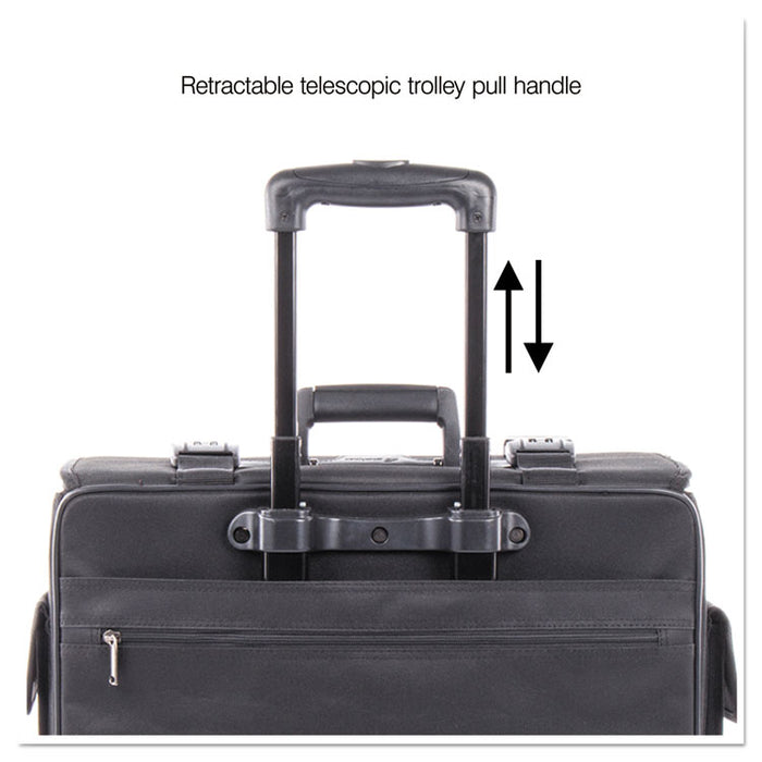 Catalog/Computer Case on Wheels, Nylon, 18 x 8 x 13, Black