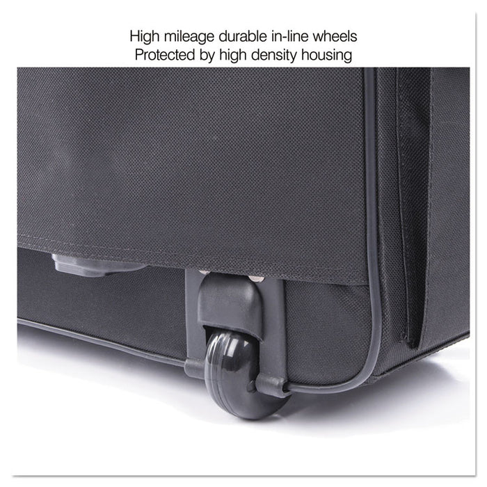 Catalog/Computer Case on Wheels, Nylon, 18 x 8 x 13, Black