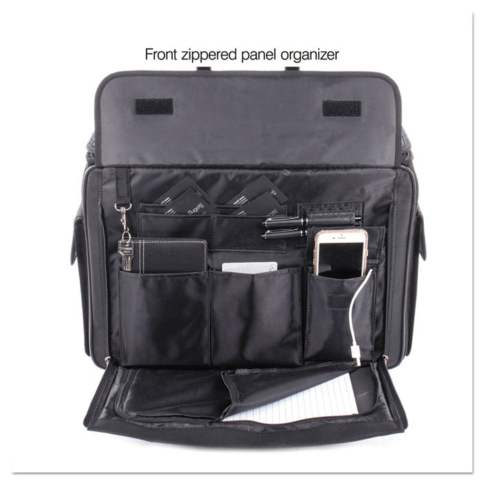 Catalog/Computer Case on Wheels, Nylon, 18 x 8 x 13, Black