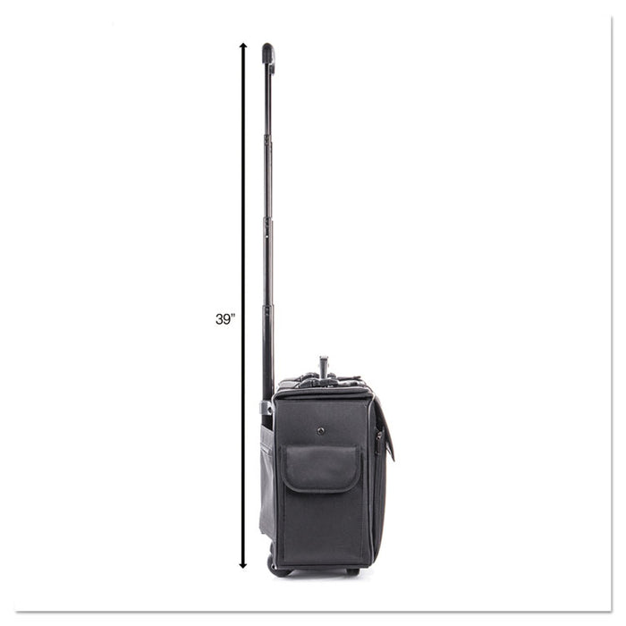 Catalog/Computer Case on Wheels, Nylon, 18 x 8 x 13, Black