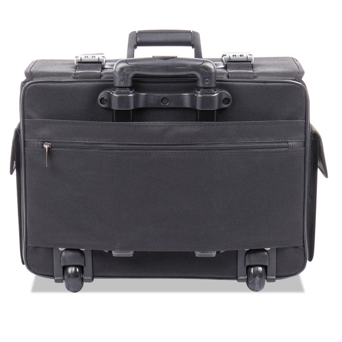 Catalog/Computer Case on Wheels, Nylon, 18 x 8 x 13, Black