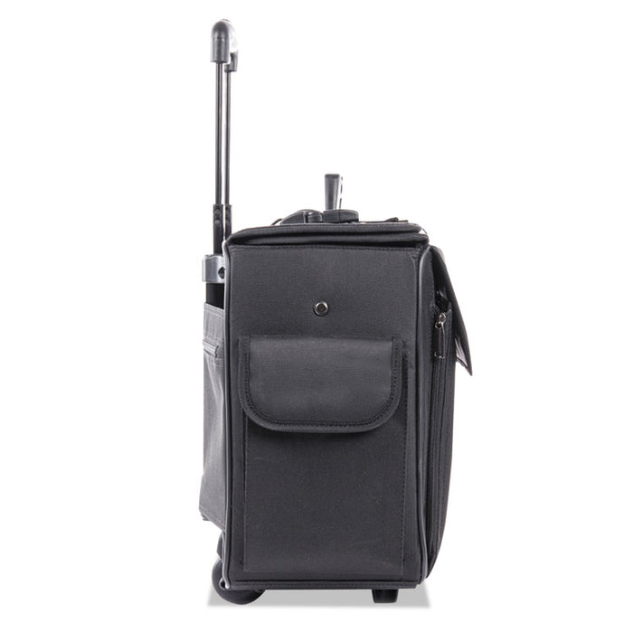 Catalog/Computer Case on Wheels, Nylon, 18 x 8 x 13, Black