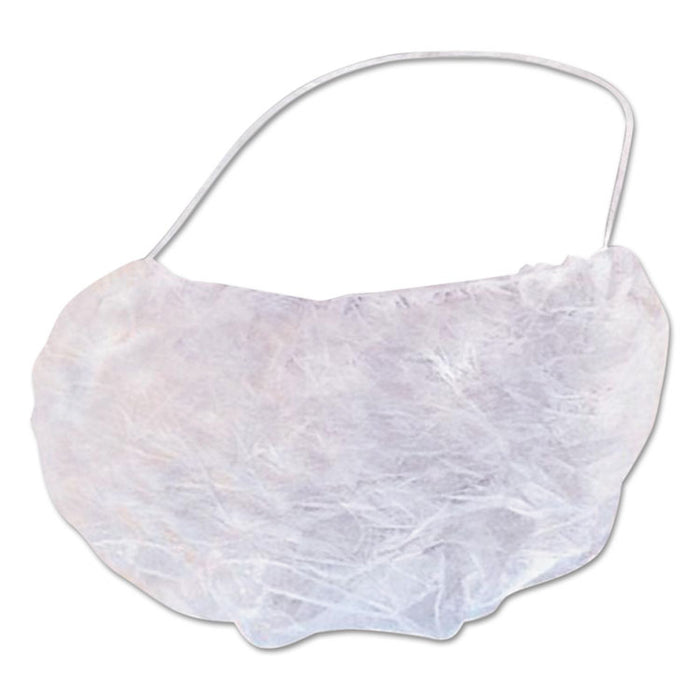 Disposable Beard Covers, Polypropylene, White, 100/PK, 10PK/CT
