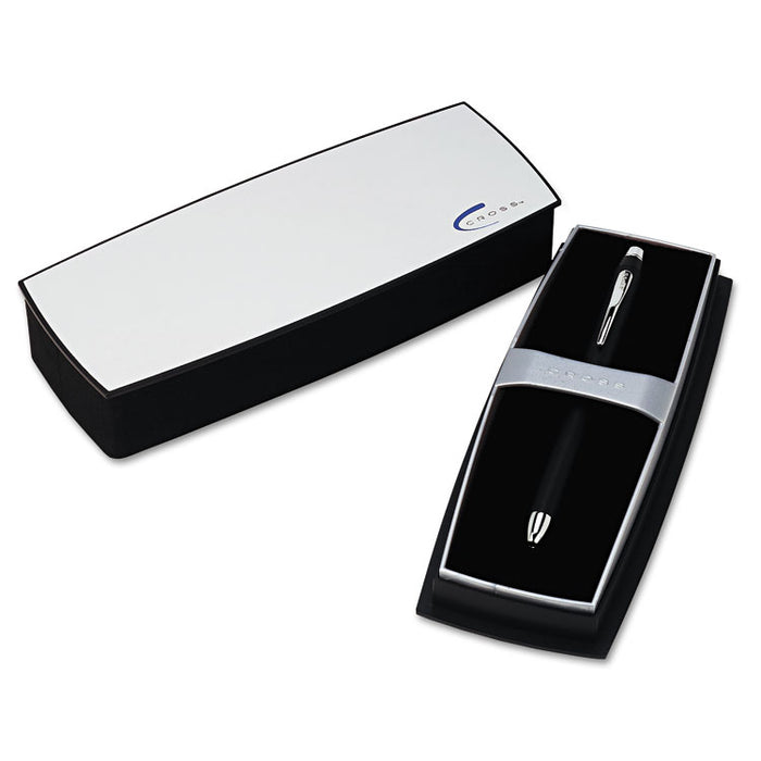 Tech3+ Multi-Color Ballpoint Pen/Stylus, Retractable, Medium 1 mm, Black/Red Ink, Satin Black/Chrome-Plated Accents Barrel