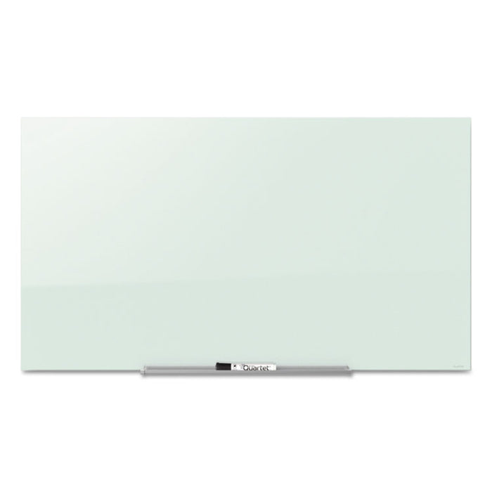 InvisaMount Magnetic Glass Marker Board, Frameless, 85" x 48", White Surface