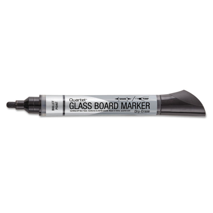 Premium Glass Board Dry Erase Marker, Broad Bullet Tip, Black, Dozen