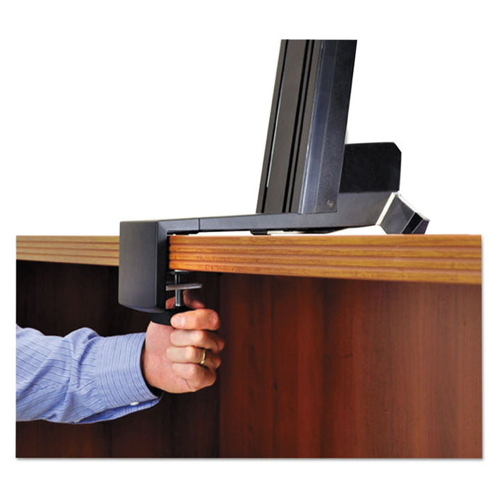 WorkFit-S Sit-Stand Workstation without Worksurface, Dual, Aluminum/Black