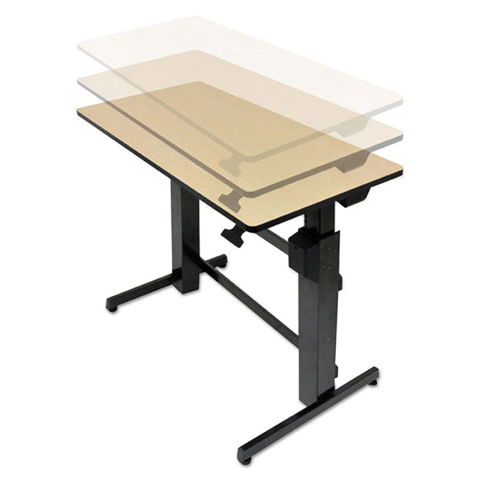WorkFit D Sit-Stand Workstation, 47.63w x 23.5d x 50.63h, Birch/Black