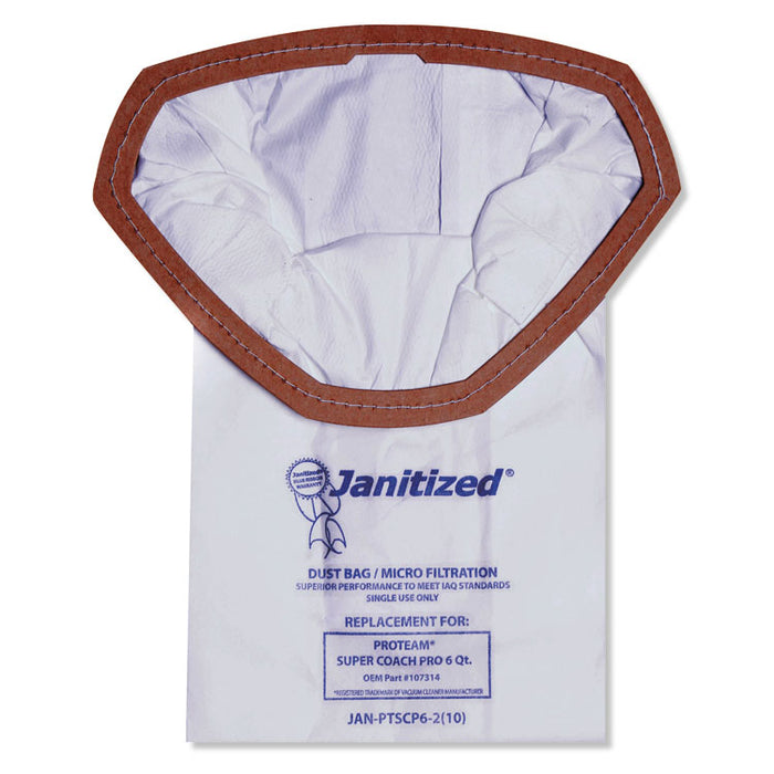 Vacuum Filter Bags Designed to Fit ProTeam Super Coach Pro 6/GoFree Pro, 100/CT