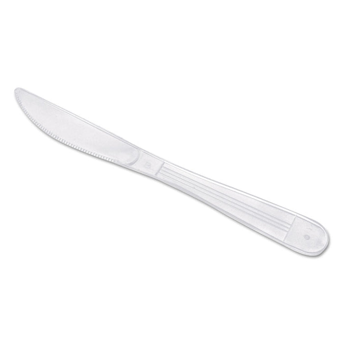 WraPolypropyleneed Cutlery, 7 1/2" Knife, Heavyweight, White, 1000/Carton