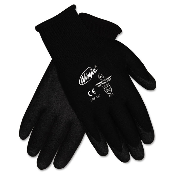 Ninja HPT PVC coated Nylon Gloves, Large, Black, Pair