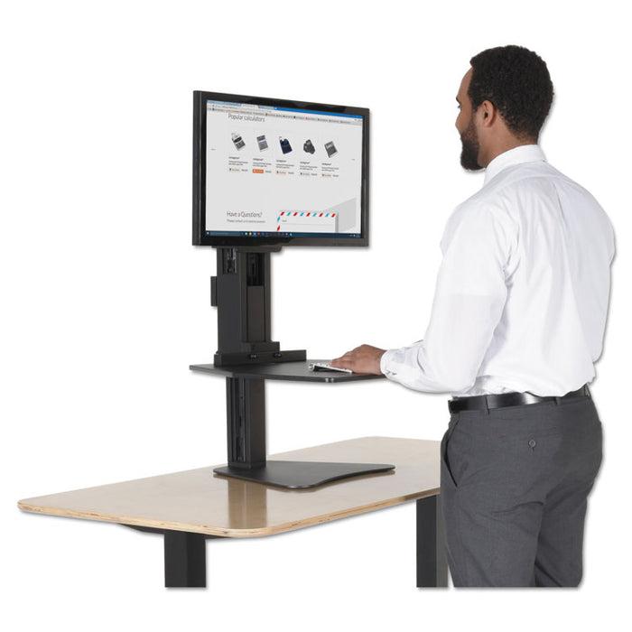 High Rise Standing Desk Workstation, 28w x 23d x 15.5h, Black