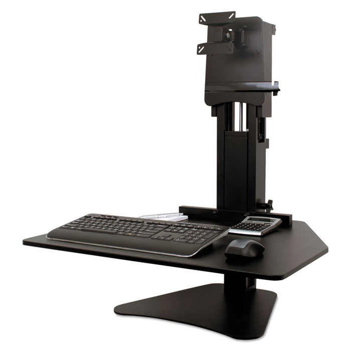 High Rise Standing Desk Workstation, 28w x 23d x 15.5h, Black