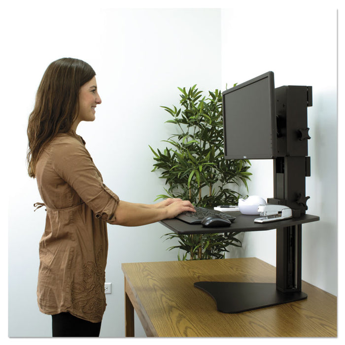 High Rise Standing Desk Workstation, 28w x 23d x 15.5h, Black