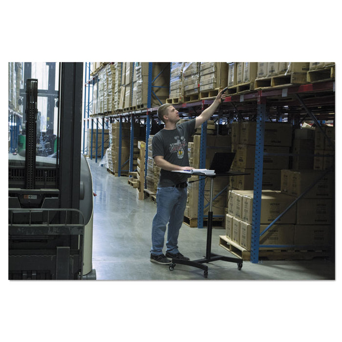 DC500 High Rise Collection Mobile Adjustable Standing Desk, 30.75" x 22" x 29" to 44", Black