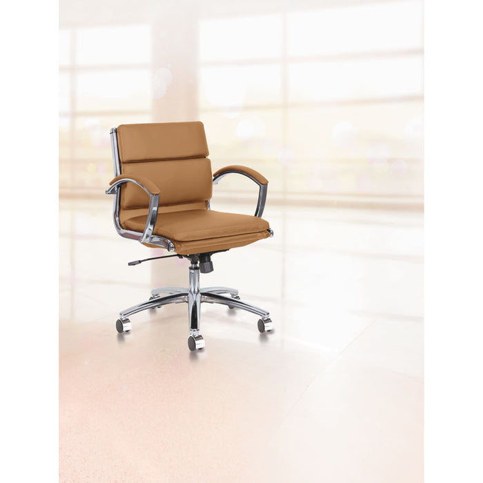 Alera Neratoli Low-Back Slim Profile Chair, Supports up to 275 lbs., Camel Seat/Camel Back, Chrome Base