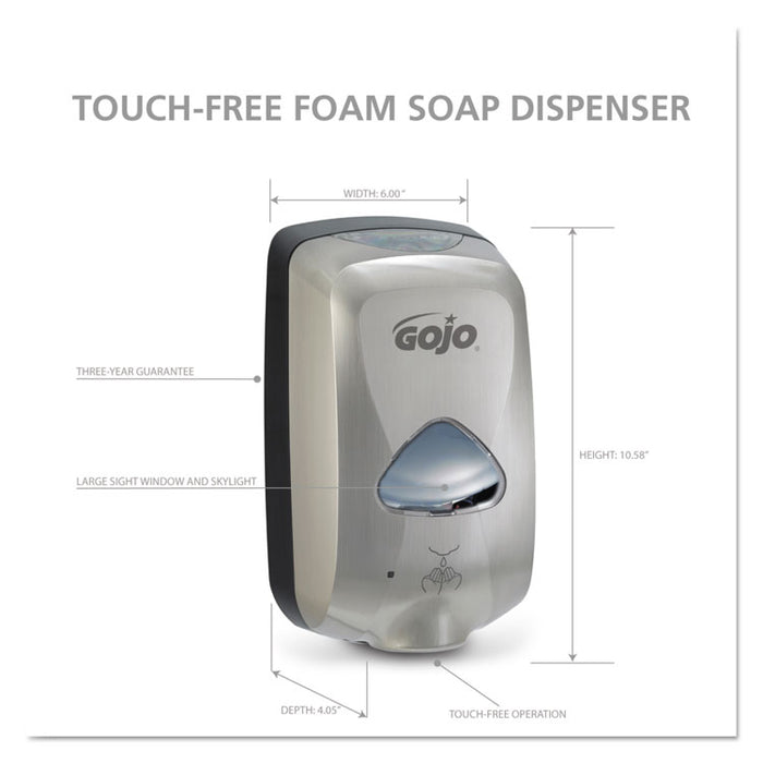 TFX Touch-Free Soap Dispenser, 1200 mL, 6.4" x 4.3" x 10.5", Nickel