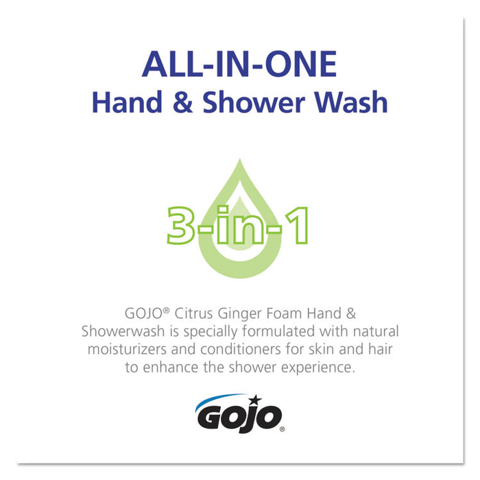 Foam Hand/Shower Wash, Citrus Ginger Scent, 700mL Refill, 4/Carton