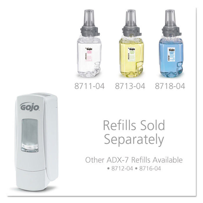 ADX-7 Dispenser, 700 mL, 3.7" x 3.5" x 9.7", White, 6/Carton