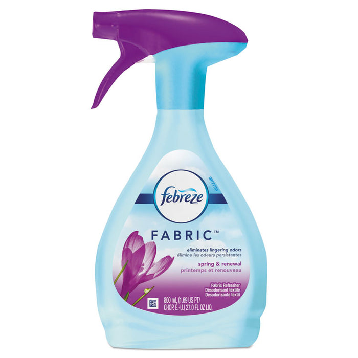 FABRIC Refresher/Odor Eliminator, Spring & Renewal, 27 oz Spray Bottle, 4/Carton